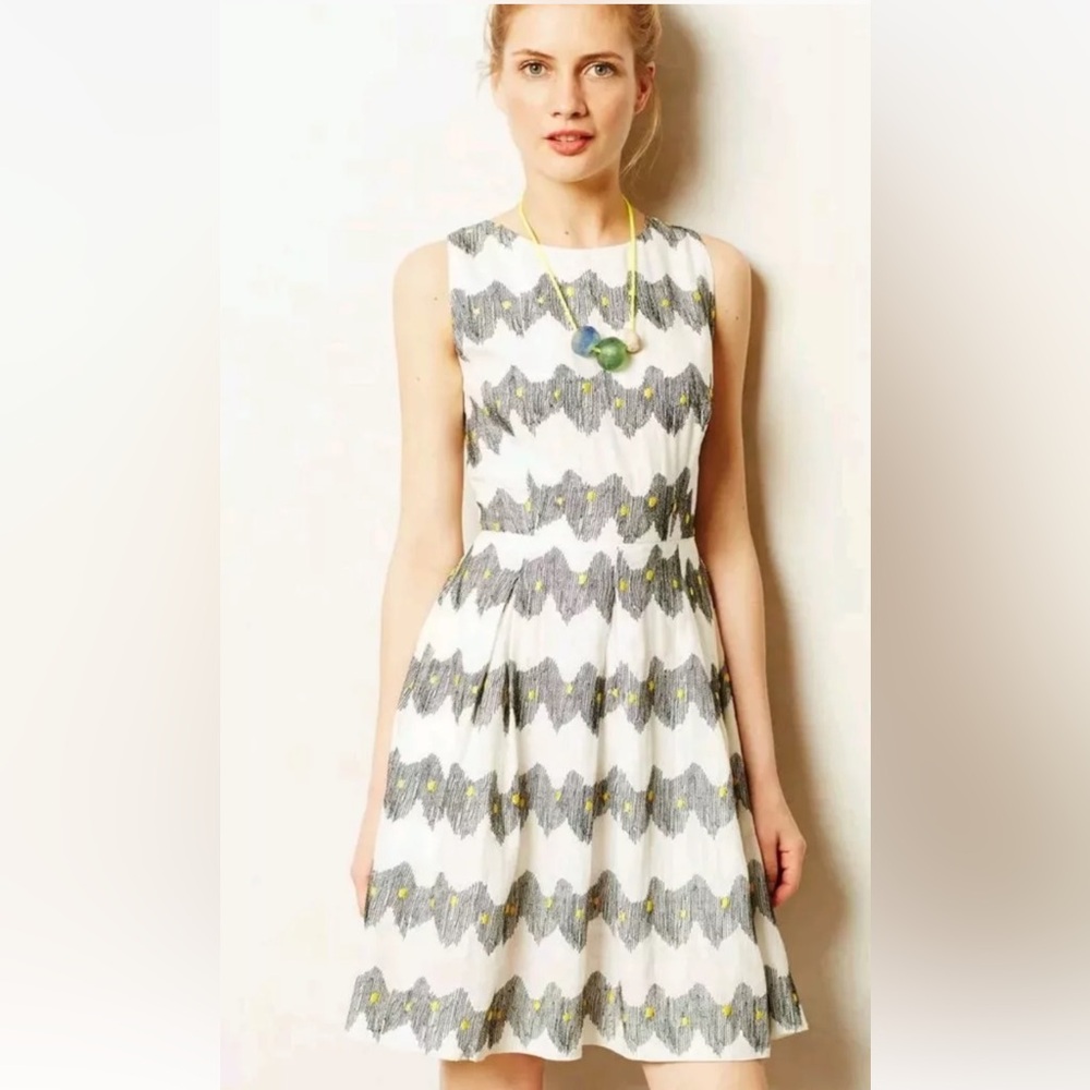 NWT Anthropologie Corey Lynn Calter Frequence Dress Size 12 Linen Cotton Blend